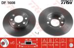TRW DF1608 Диск тормозной передний OPEL ASTRA 91-02 CORSA 82-00 KADETT 79-92 VECTRA 88-95 236x12,6mm (90111242)