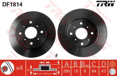 TRW DF1814 тормозной диск на ROVER 800 (XS)