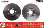 TRW DF2650 Диск тормозной AUDI A100 90>95/A4 95>00/A6 94>97 передний не вент. (4A0615301B)
