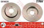 TRW DF4020 Диск тормозной перед. KIA SPECTRA SHUMA 242x20mm (0K2A133251)