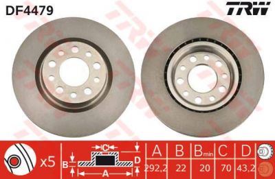 TRW DF4479 тормозной диск на ALFA ROMEO 159 (939)