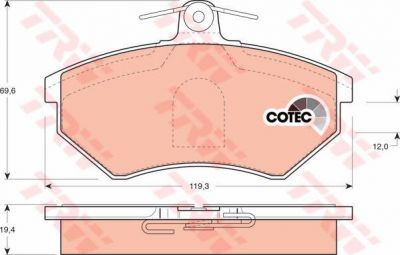 TRW GDB1044 Колодки передние VW B3/B4/G2/G3 (357698151B)