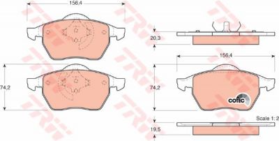TRW GDB1376 Колодки тормозные AUDI A4 95>01/VOLKSWAGEN PASSAT 96>05 без датчика передние (571921)
