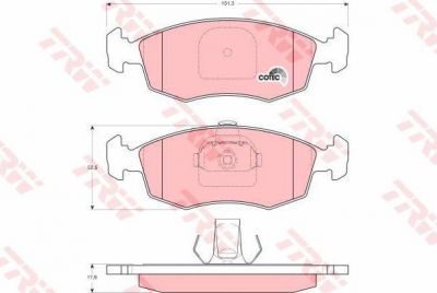 TRW GDB1383 Колодки тормозные перед. FIAT Doblo/Palio 1,2-1,9L 01-> (77362180)