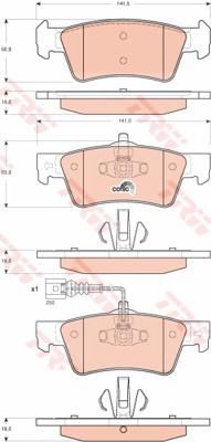 TRW GDB1671 Колодки задние VW MULTIVAN T5 2003 ->; TOUAREG 2003 - 2010 (7L6698451C)