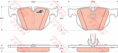 TRW GDB1727 Колодки задние E90/E61/E60 2.0-3.0 (34216763043)
