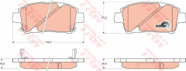 TRW GDB3242 Колодки диск. TOYOTA YARIS, TOYOTA YARIS Verso (V) 99- 044650W050 (572405)