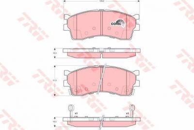 TRW GDB3285 Колодки передние KIA Spectra /Shuma 2 (01-04)/Rio(Калинин) (0K2N13328ZA)
