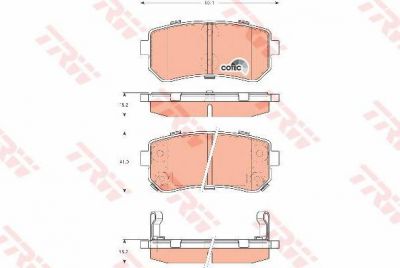 TRW GDB3421 Колодки задние KIA Rio06-> /KIA Ceed/HYUNDAI i20/i30/ix35 (583021GA00)