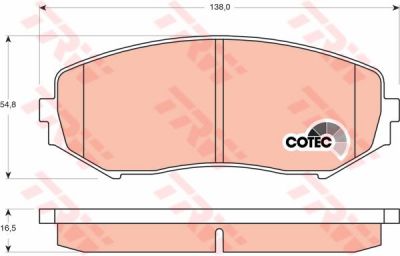 TRW GDB3443 Колодки передние SUZUKI Grand Vitara 05-> (5520065J11)