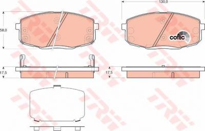 TRW GDB3450 Колодки передние KIA CEED/ CARENS/HYUNDAI I30 (581011HA00)