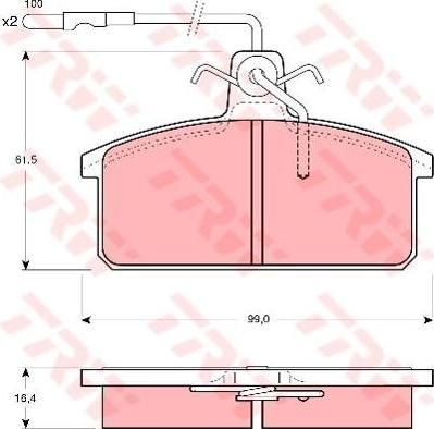 TRW GDB422 Колодки тормозные Seat Ibiza/Malaga/Ronda 0.9-1.5;1.7D (3980051)