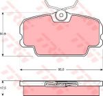 TRW GDB434 Колодки тормозные перед. SAAB 9000 2,0-3,0L 87-98 8968976 (571465)