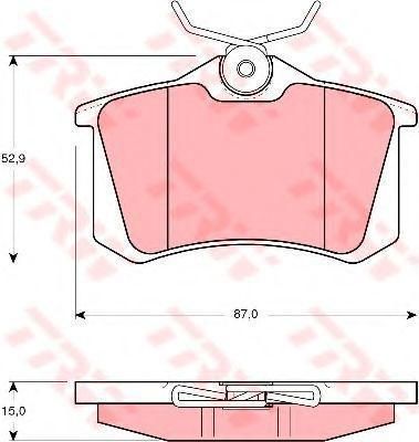 TRW GDB823 Колодки задние 15.0mm VAG / Renault / Peugeot (8E0698451L)