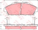 TRW GDB996 Колодки тормозные дисковые передние HONDA ACCORD Mk VI (CE, CF) 1996/02 - 1998/10 2,2i 54,3X141,2X19,3mm (572354)