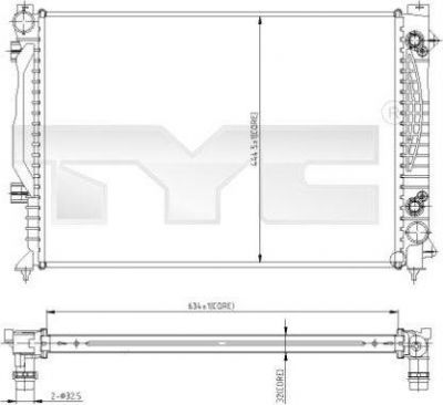 TYC 702-0003 радиатор, охлаждение двигателя на AUDI A6 Avant (4B5, C5)