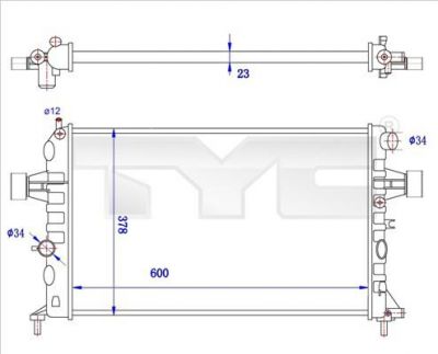 TYC 725-0038-R радиатор, охлаждение двигателя на OPEL ZAFIRA A (F75_)