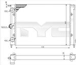 TYC 737-0050 радиатор, охлаждение двигателя на VW PASSAT (32B)
