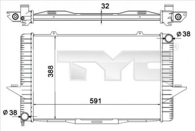 TYC 738-0001 радиатор, охлаждение двигателя на VOLVO V70 I (LV)