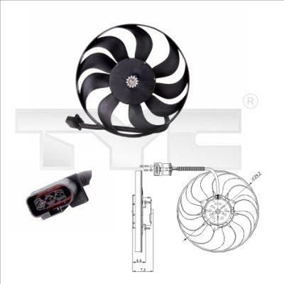 TYC 837-0006 вентилятор, охлаждение двигателя на SKODA FABIA Combi (6Y5)