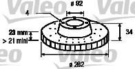Valeo 186439 тормозной диск на ROVER 600 (RH)