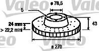Valeo 186537 тормозной диск на FORD TRANSIT c бортовой платформой/ходовая часть (E_ _)