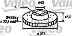 VALEO Диск тормозной HYUNDAI SONATA (EF) 2.0-2.5 98-01/SONATA (NF) 2.4 05- передний (5171238100, 186823)