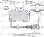 VALEO Колодки торм зад диск Audi A3/A4/A6 15мм (8E0698451L, 598474)