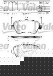 VALEO Колодки торм пер NISSAN MICRA 03->(573125J) (D1060AX60A, 598641)