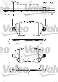 VALEO Колодки торм пер NISSAN MICRA 03->(573125J) (D1060AX60A, 598641)