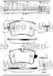 Valeo 601325 комплект тормозных колодок, дисковый тормоз на AUDI A7 Sportback (4GA, 4GF)