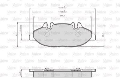 Valeo 872007 комплект тормозных колодок, дисковый тормоз на MERCEDES-BENZ VITO автобус (W639)