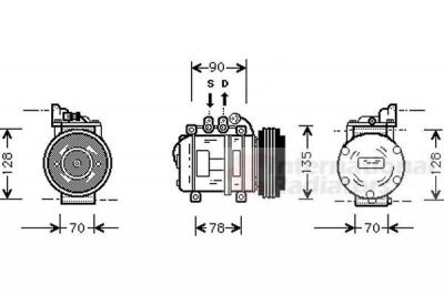 Van Wezel 0200K018 компрессор, кондиционер на LAND ROVER DEFENDER Station Wagon (LD)