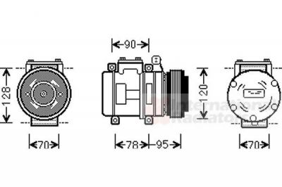 Van Wezel 0200K028 компрессор, кондиционер на LAND ROVER DEFENDER Station Wagon (LD)
