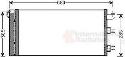 Van Wezel 17005406 конденсатор, кондиционер на FIAT PANDA (169)