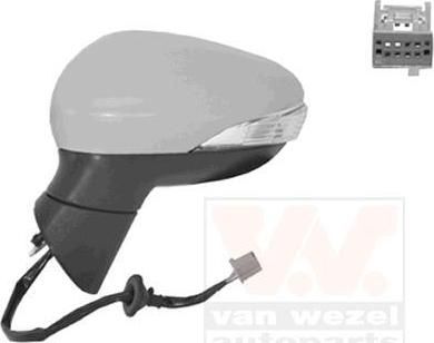 Van Wezel 1807807 наружное зеркало на FORD FIESTA VI