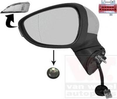 Van Wezel 1808827 наружное зеркало на FORD FIESTA VI