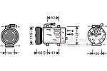 Van Wezel 5900K101 компрессор, кондиционер на VOLVO V40 универсал (VW)