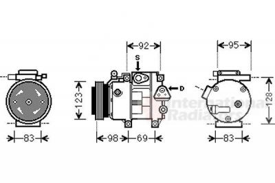 Van Wezel 8200K239 компрессор, кондиционер на KIA CEE'D SW (ED)
