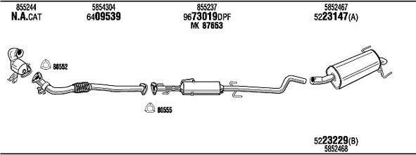 WALKER OPH19464DB система выпуска ог на OPEL ASTRA H GTC (L08)
