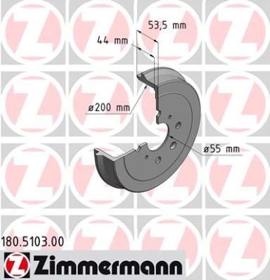 Zimmermann 180.5103.00 тормозной барабан на PEUGEOT 108