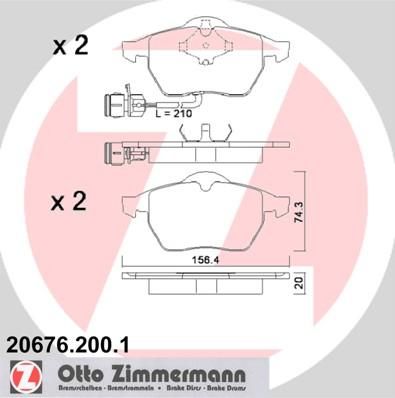 Zimmermann 20676.200.1 комплект тормозных колодок, дисковый тормоз на AUDI 100 (4A, C4)