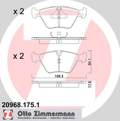 Zimmermann 20968.175.1 комплект тормозных колодок, дисковый тормоз на JAGUAR XJ купе