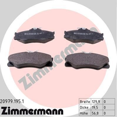 Zimmermann 20979.195.1 комплект тормозных колодок, дисковый тормоз на VW TRANSPORTER III фургон