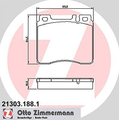 Zimmermann 21303.188.1 комплект тормозных колодок, дисковый тормоз на MERCEDES-BENZ S-CLASS (W140)