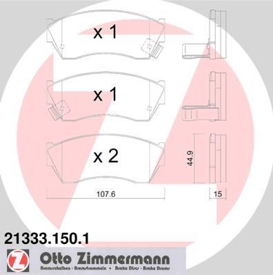 ZIMMERMANN Комплект тормозных колодок, диско (21333.150.1)