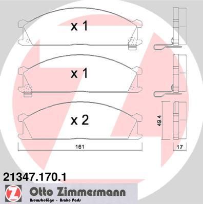 Zimmermann 21347.170.1 комплект тормозных колодок, дисковый тормоз на NISSAN VANETTE автобус (C22)