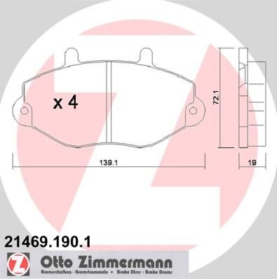 Zimmermann 21469.190.1 комплект тормозных колодок, дисковый тормоз на FORD TRANSIT c бортовой платформой/ходовая часть (E_ _)