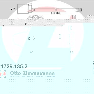 Zimmermann 21729.135.2 комплект тормозных колодок, дисковый тормоз на FORD SCORPIO I (GAE, GGE)