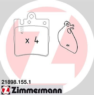 ZIMMERMANN КОЛОДКИ ТОРМ.ЗАД. MERCEDES W203 5/00->/ W210 E200;240;240+ESP;250TD;270CDI;280;320;320CDI;420;430;E (21898.155.1)